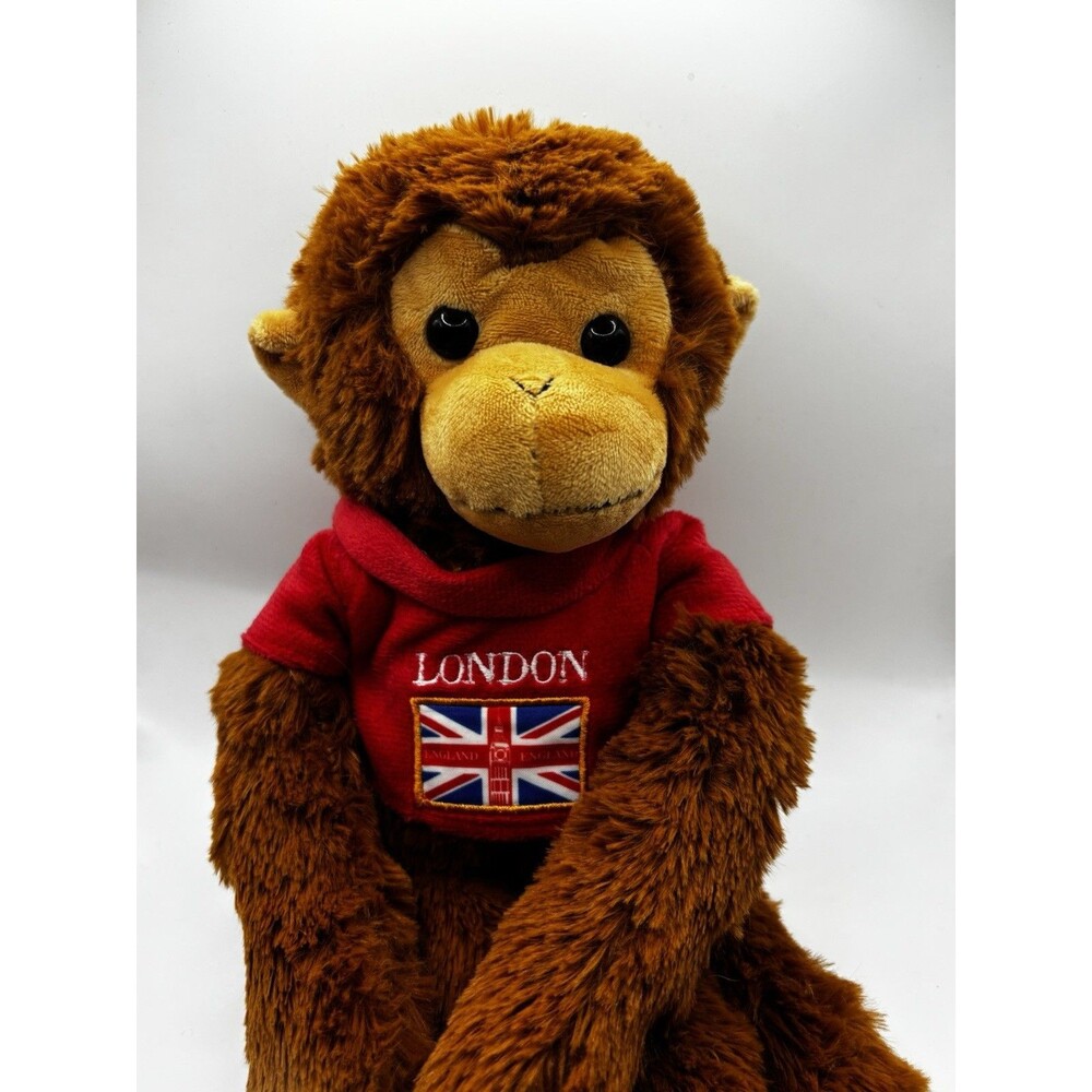 Keel Toys UK London Monkey with Red T-Shirt 15.75” Super Soft Souvenir Plush